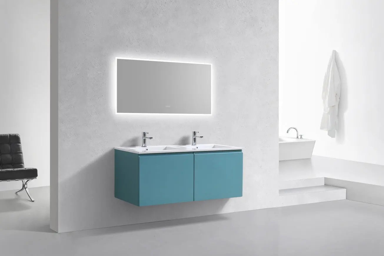Kube Bath Balli 48 Inch Double Sink Modern Bathroom Vanity Wall Hung - Plumbing Market