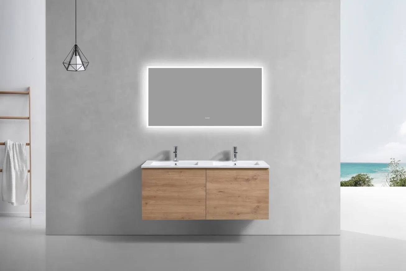 Kube Bath Balli 48 Inch Double Sink Modern Bathroom Vanity Wall Hung - Plumbing Market