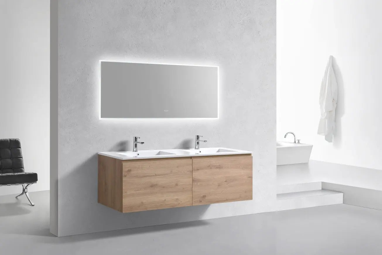 Kube Bath Balli 60 Inch Double Sink Bathroom Vanity Wall Hung - Plumbing Market
