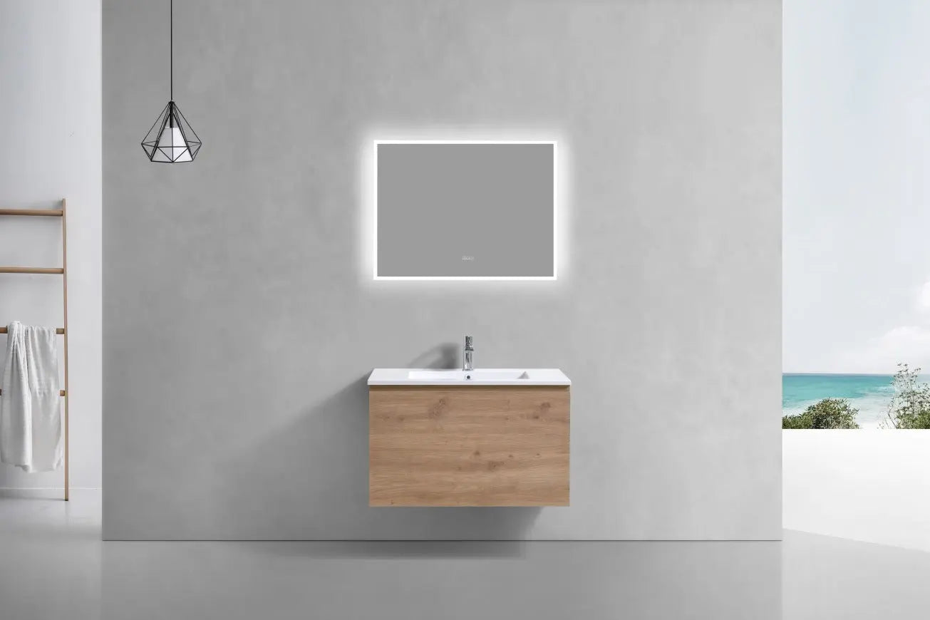 Kube Bath Balli Modern Bathroom Vanity White Oak - Plumbing Market