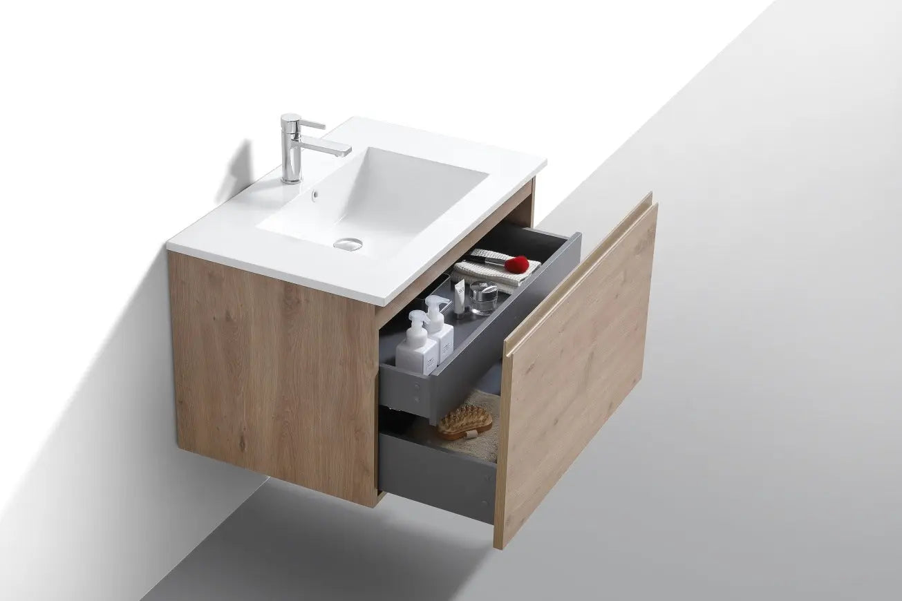 Kube Bath Balli Modern Bathroom Vanity White Oak - Plumbing Market