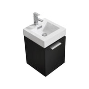 Kube Bath Bliss 16″ Black Wall Mount Modern Bathroom Vanity - Plumbing Market