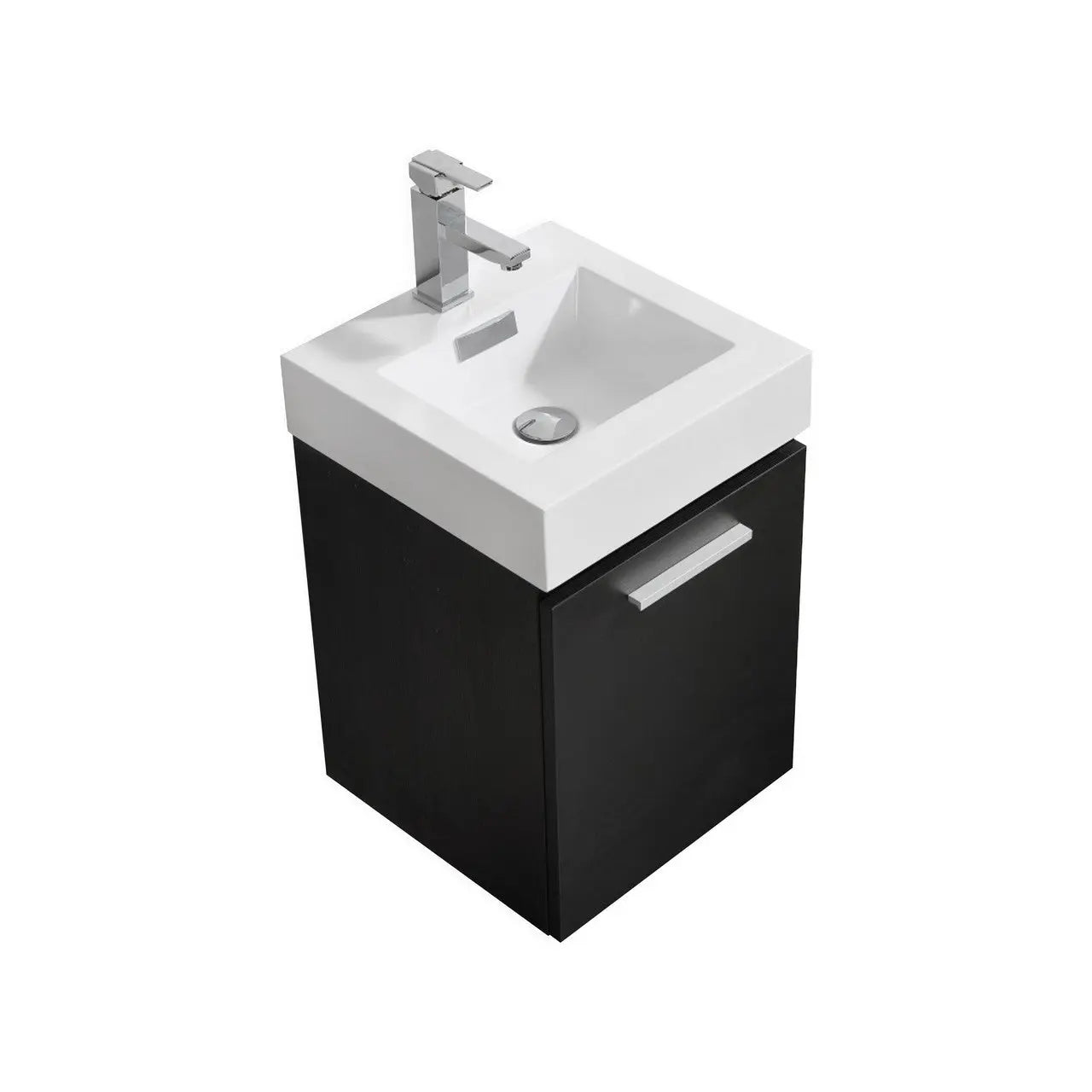 Kube Bath Bliss 16″ Black Wall Mount Modern Bathroom Vanity - Plumbing Market