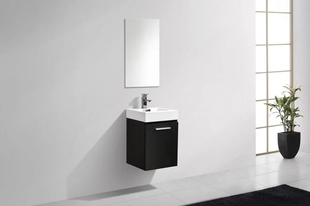 Kube Bath Bliss 16″ Black Wall Mount Modern Bathroom Vanity - Plumbing Market