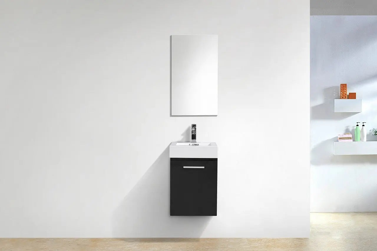 Kube Bath Bliss 16″ Black Wall Mount Modern Bathroom Vanity - Plumbing Market