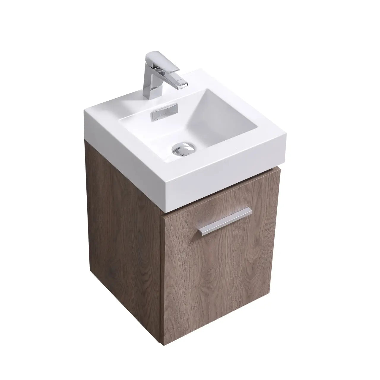 Kube Bath Bliss 16″ Butternut Wall Mount Modern Bathroom Vanity - Plumbing Market