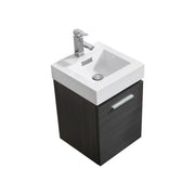 Kube Bath Bliss 16″ Gray Oak Wall Mount Modern Bathroom Vanity - Plumbing Market