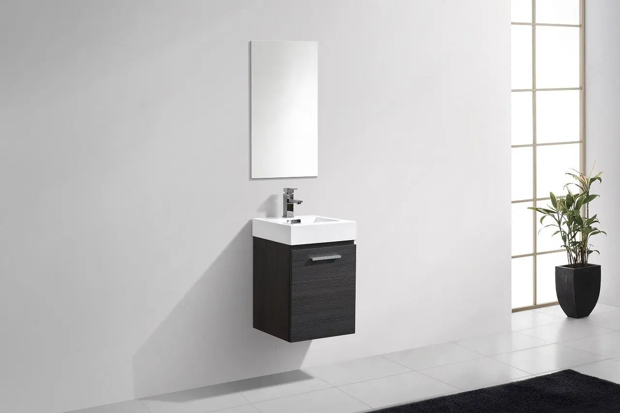 Kube Bath Bliss 16″ Gray Oak Wall Mount Modern Bathroom Vanity - Plumbing Market