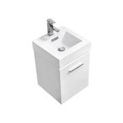 Kube Bath Bliss 16″ High Gloss White Wall Mount Modern Bathroom Vanity - Plumbing Market