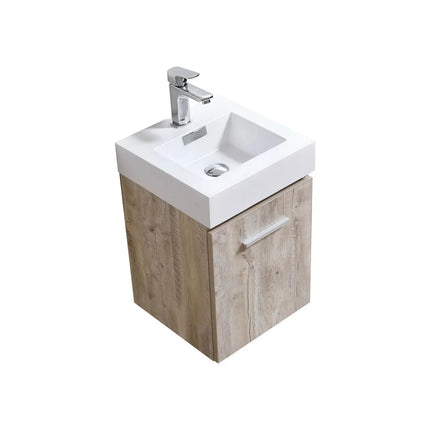 Kube Bath Bliss 16″ Nature Wood Wall Mount Modern Bathroom Vanity - Plumbing Market