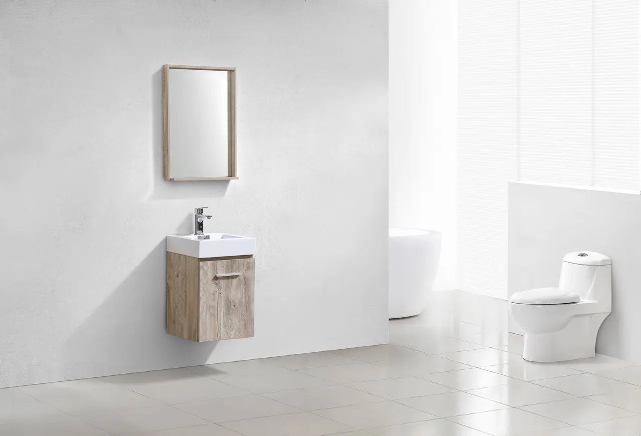 Kube Bath Bliss 16″ Nature Wood Wall Mount Modern Bathroom Vanity - Plumbing Market