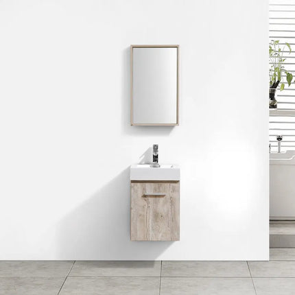 Kube Bath Bliss 16″ Nature Wood Wall Mount Modern Bathroom Vanity - Plumbing Market