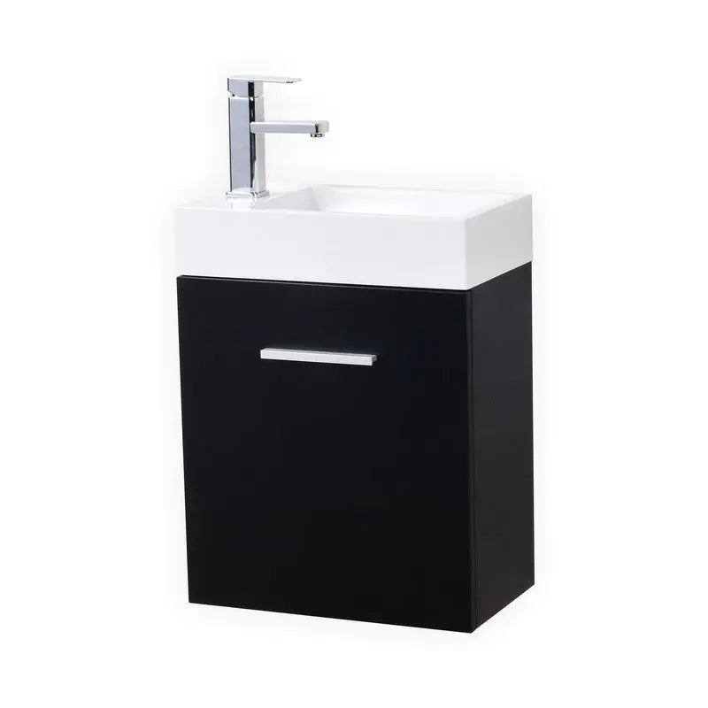Kube Bath Bliss 18″ Black Wall Mount Modern Bathroom Vanity - Plumbing Market