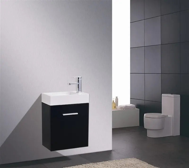 Kube Bath Bliss 18″ Black Wall Mount Modern Bathroom Vanity - Plumbing Market