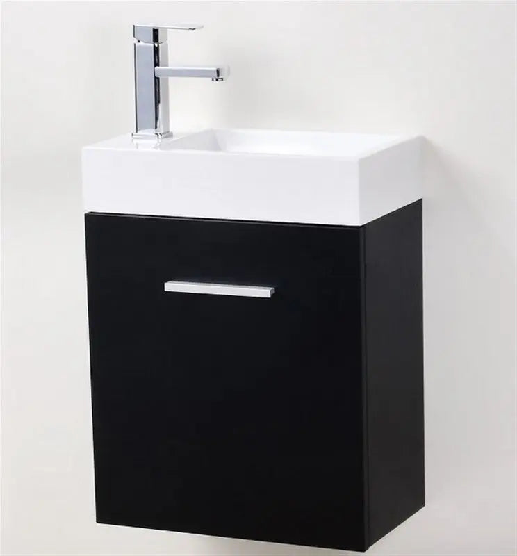 Kube Bath Bliss 18″ Black Wall Mount Modern Bathroom Vanity - Plumbing Market