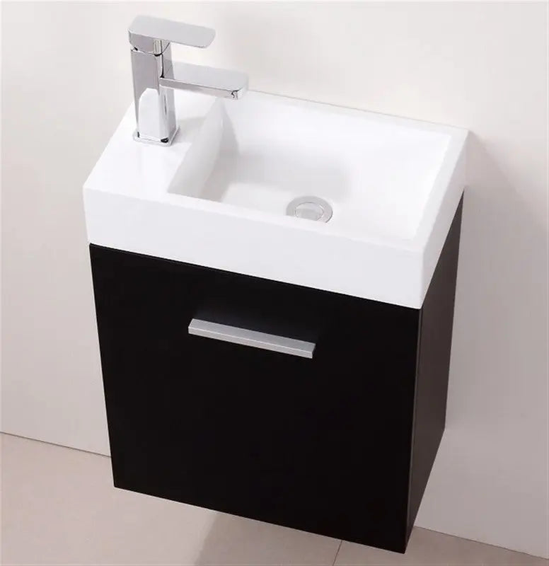 Kube Bath Bliss 18″ Black Wall Mount Modern Bathroom Vanity - Plumbing Market