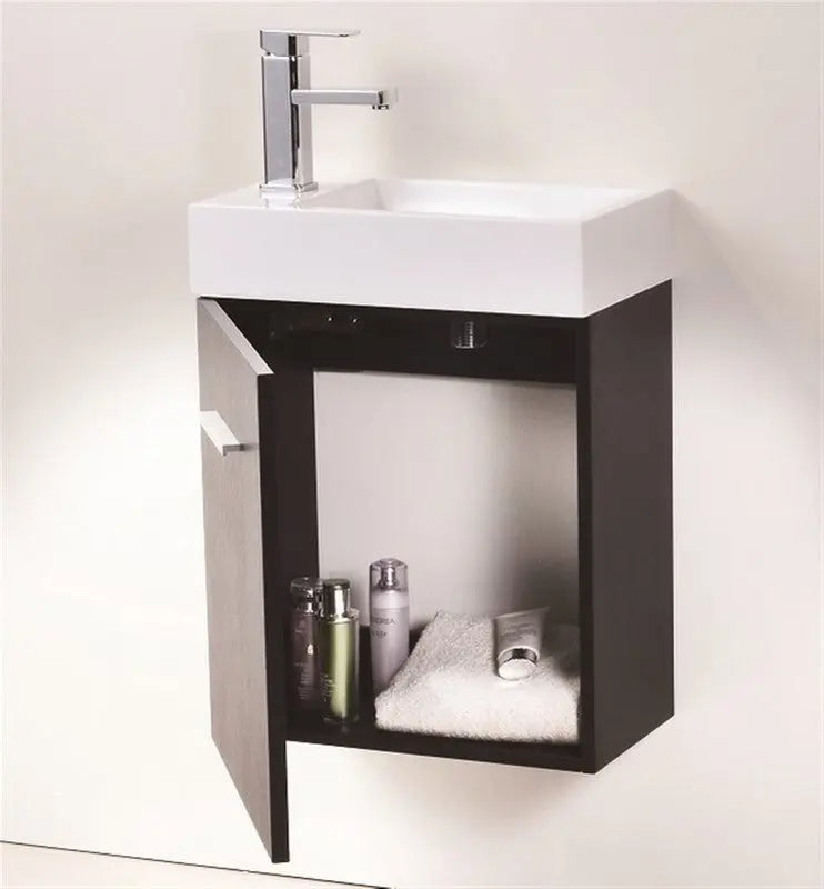 Kube Bath Bliss 18″ Black Wall Mount Modern Bathroom Vanity - Plumbing Market