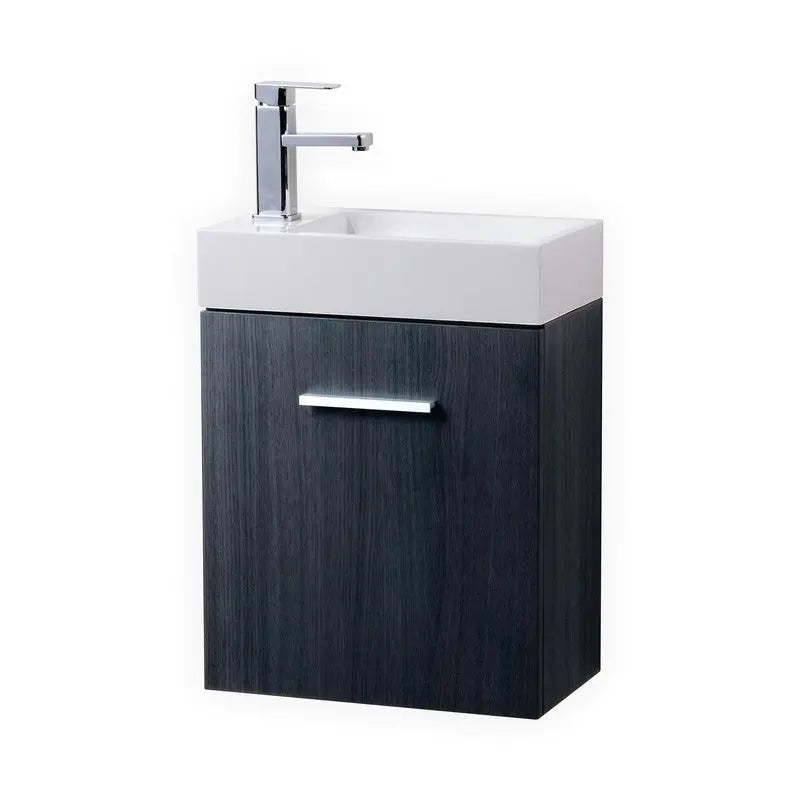 Kube Bath Bliss 18″ Gray Oak Wall Mount Modern Bathroom Vanity - Plumbing Market