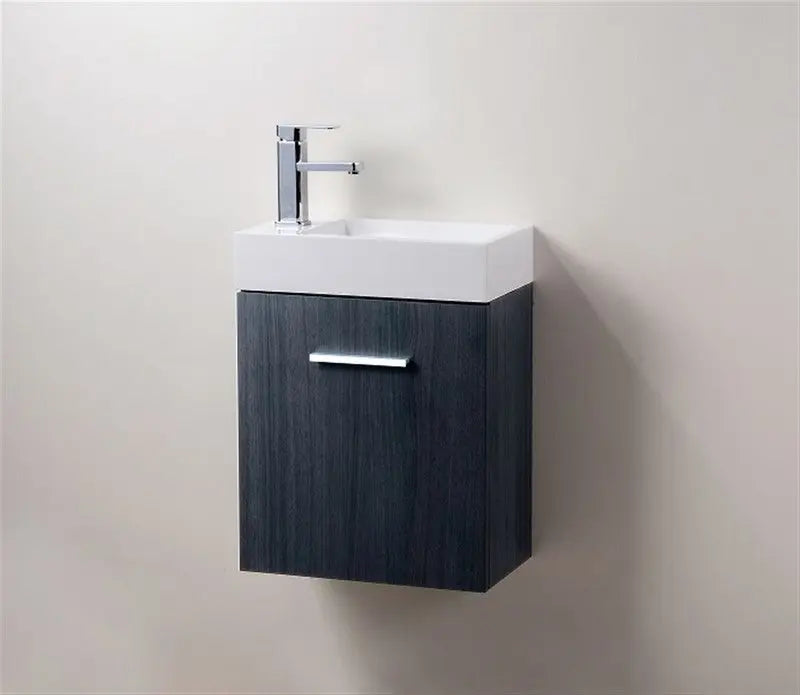 Kube Bath Bliss 18″ Gray Oak Wall Mount Modern Bathroom Vanity - Plumbing Market