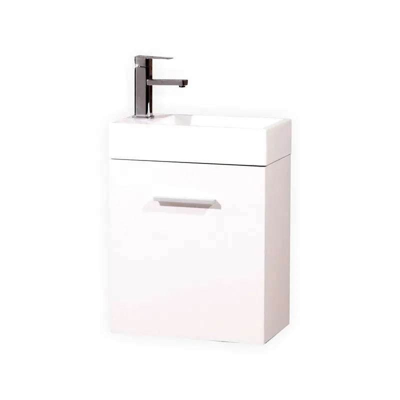 Kube Bath Bliss 18″ High Gloss White Wall Mount Modern Bathroom Vanity - Plumbing Market