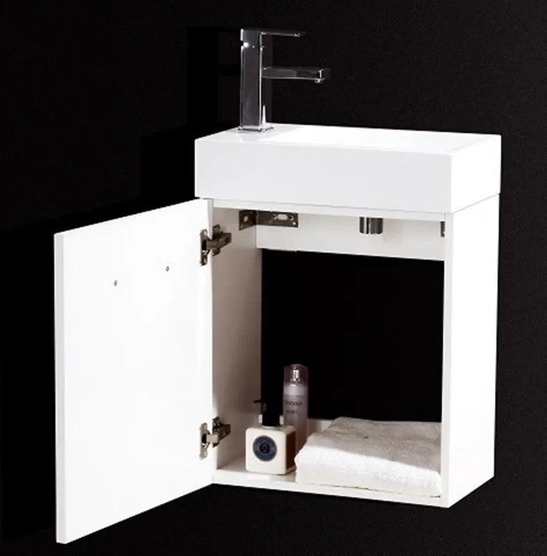 Kube Bath Bliss 18″ High Gloss White Wall Mount Modern Bathroom Vanity - Plumbing Market