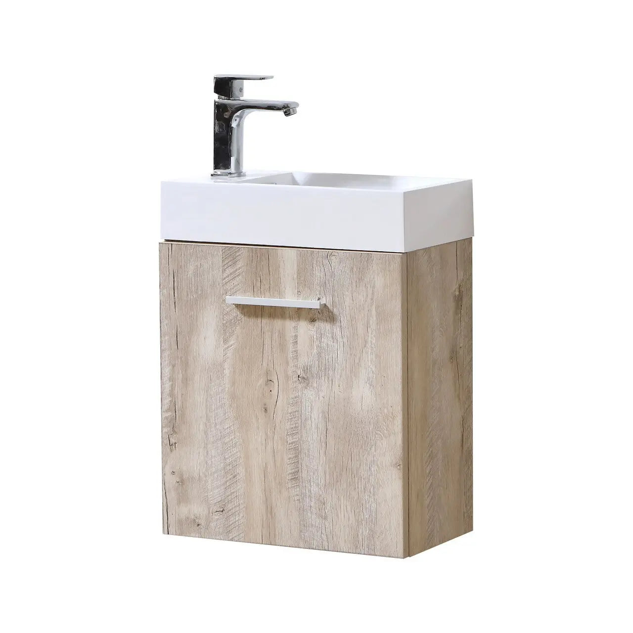 Kube Bath Bliss 18″ Nature Wood Wall Mount Modern Bathroom Vanity - Plumbing Market