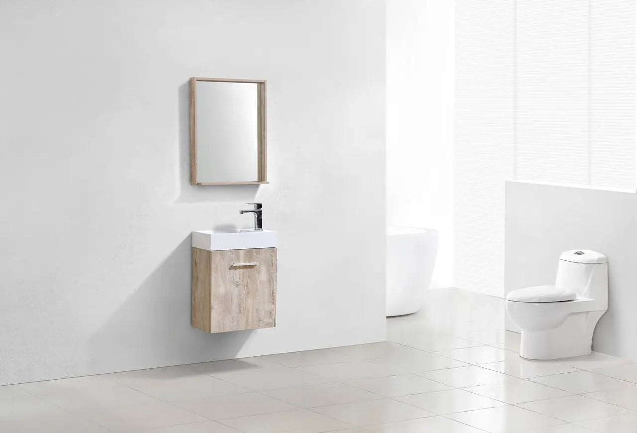 Kube Bath Bliss 18″ Nature Wood Wall Mount Modern Bathroom Vanity - Plumbing Market