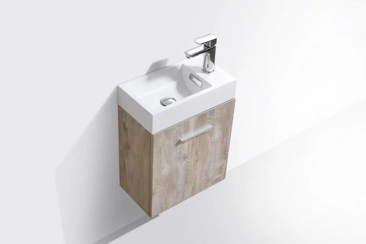 Kube Bath Bliss 18″ Nature Wood Wall Mount Modern Bathroom Vanity - Plumbing Market