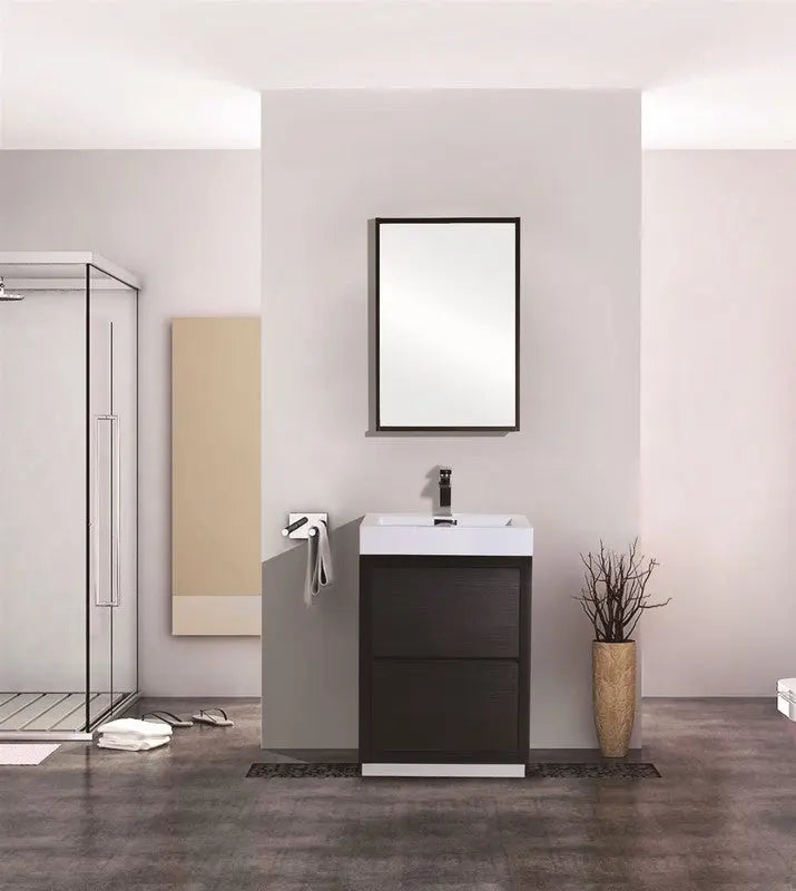 Kube Bath Bliss 24″ Black Free Standing Modern Bathroom Vanity - Plumbing Market
