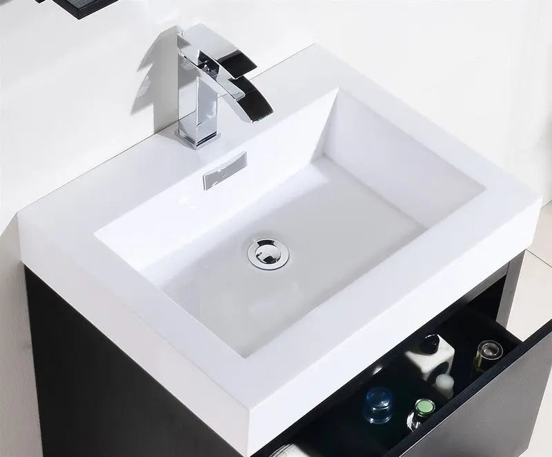 Kube Bath Bliss 24″ Black Free Standing Modern Bathroom Vanity - Plumbing Market