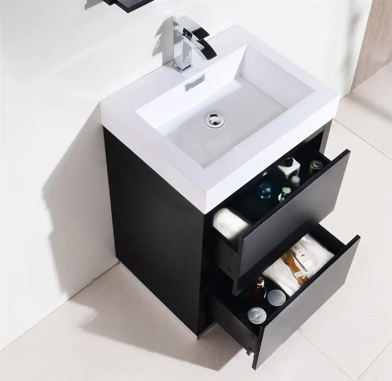 Kube Bath Bliss 24″ Black Free Standing Modern Bathroom Vanity - Plumbing Market
