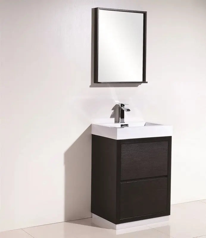 Kube Bath Bliss 24″ Black Free Standing Modern Bathroom Vanity - Plumbing Market
