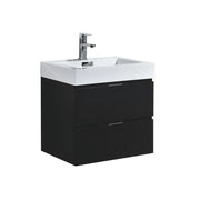 Kube Bath Bliss 24″ Black Wall Mount Modern Bathroom Vanity - Plumbing Market