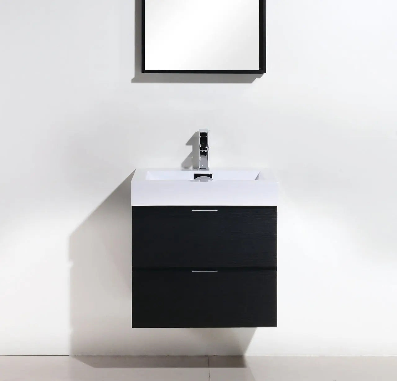 Kube Bath Bliss 24″ Black Wall Mount Modern Bathroom Vanity - Plumbing Market