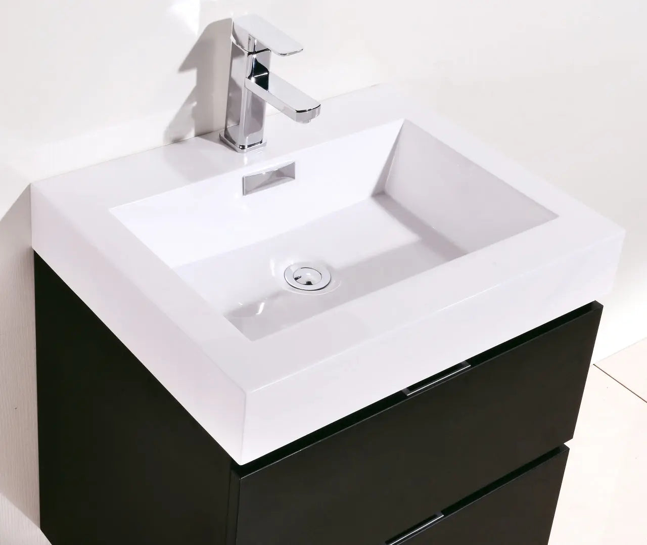 Kube Bath Bliss 24″ Black Wall Mount Modern Bathroom Vanity - Plumbing Market