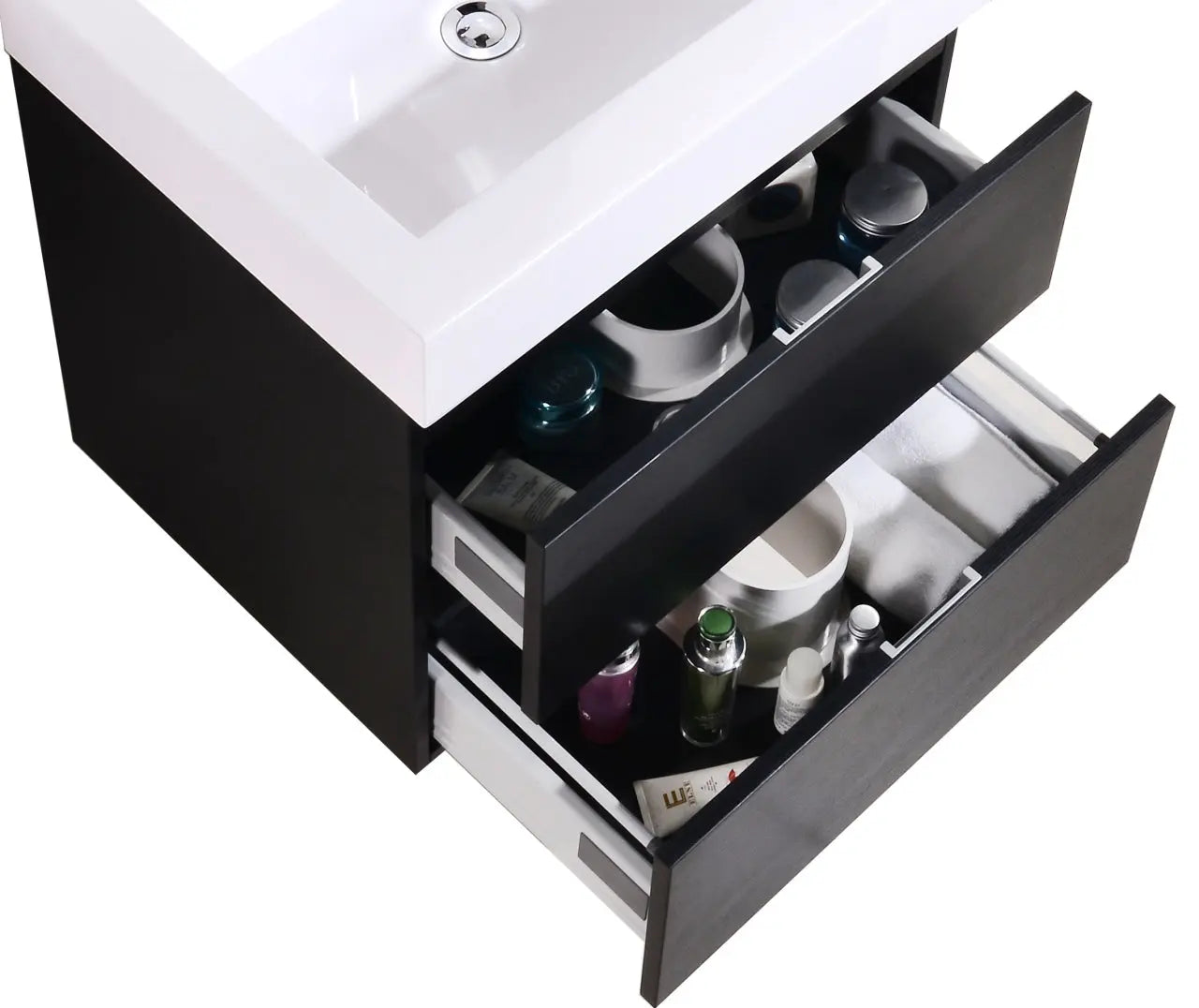 Kube Bath Bliss 24″ Black Wall Mount Modern Bathroom Vanity - Plumbing Market
