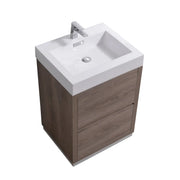 Kube Bath Bliss 24″ Butternut Free Standing Modern Bathroom Vanity - Plumbing Market