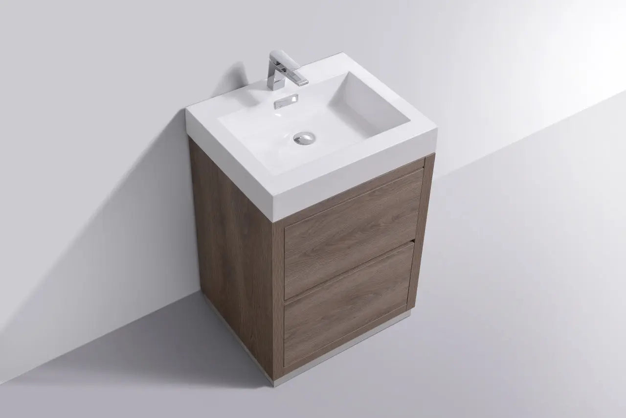 Kube Bath Bliss 24″ Butternut Free Standing Modern Bathroom Vanity - Plumbing Market