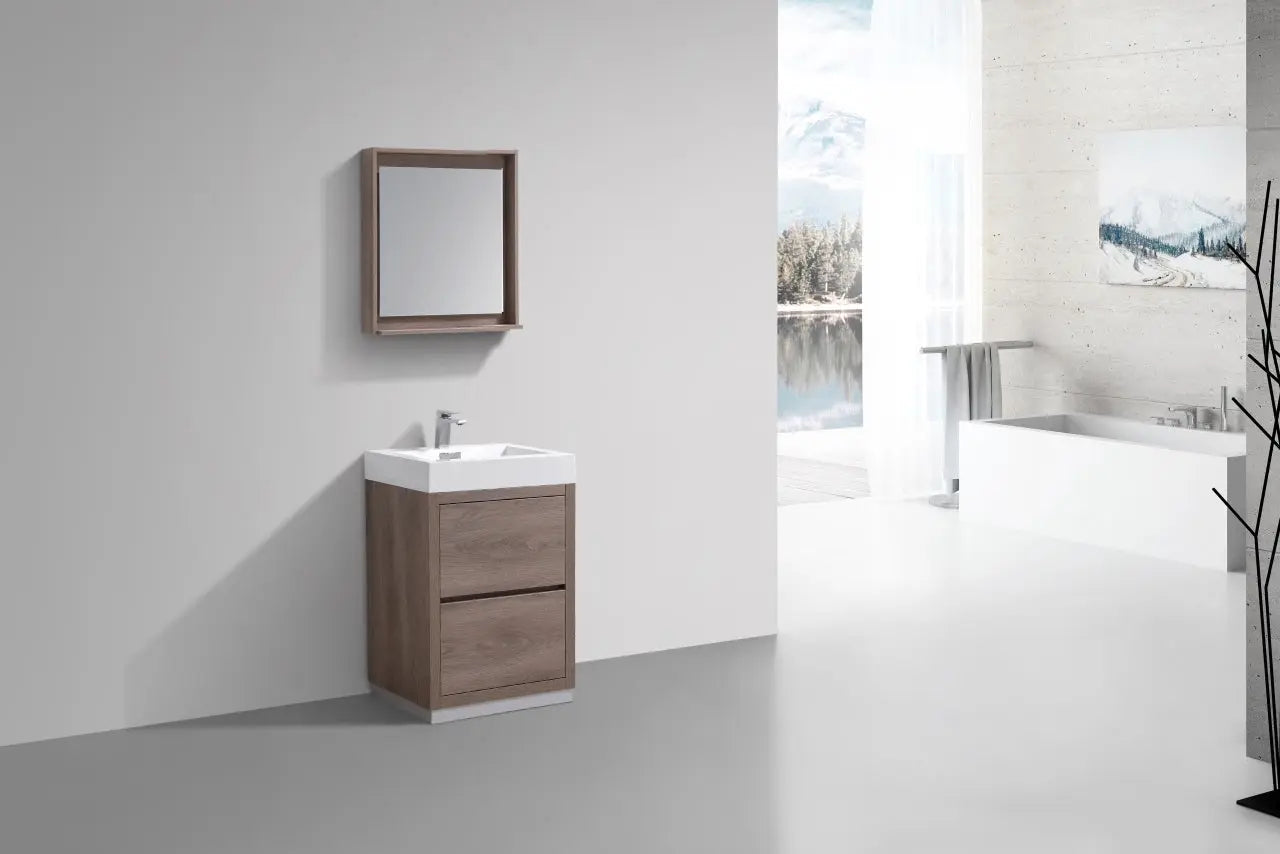 Kube Bath Bliss 24″ Butternut Free Standing Modern Bathroom Vanity - Plumbing Market