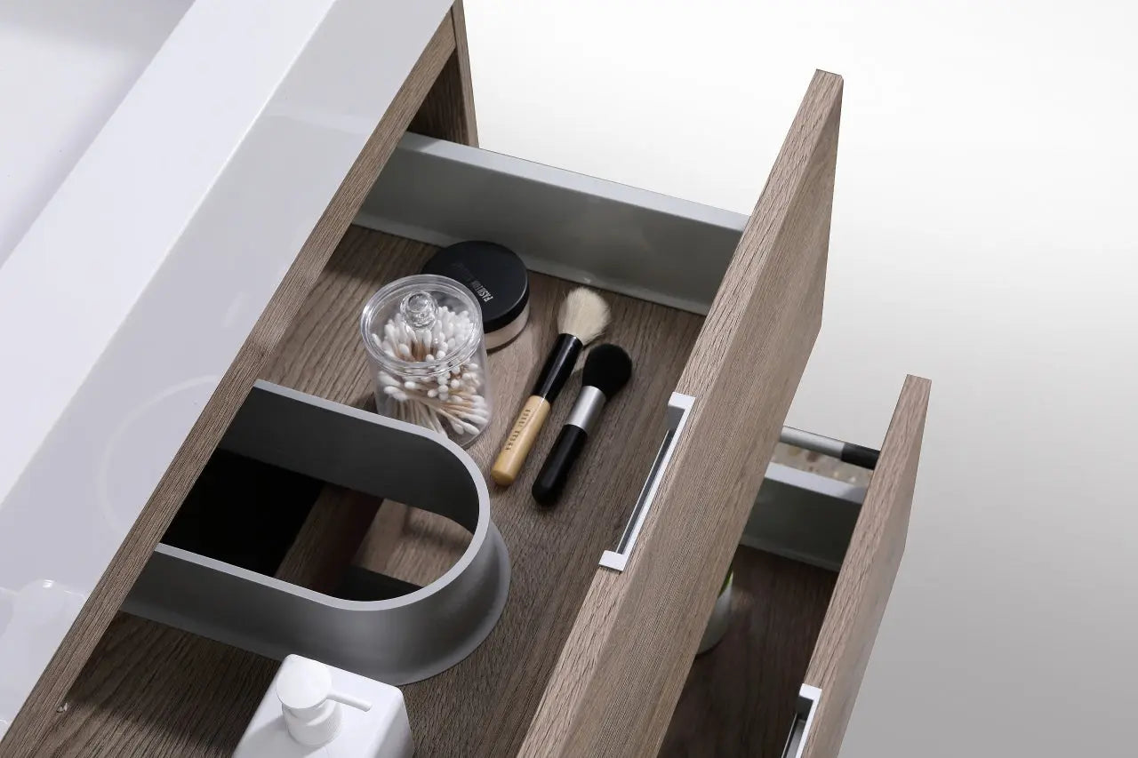 Kube Bath Bliss 24″ Butternut Wall Mount Modern Bathroom Vanity - Plumbing Market