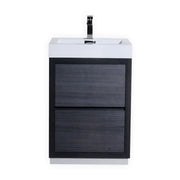 Kube Bath Bliss 24″ Gray Oak Free Standing Modern Bathroom Vanity - Plumbing Market