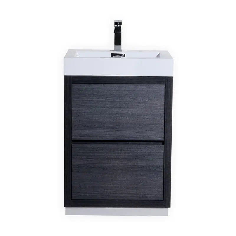 Kube Bath Bliss 24″ Gray Oak Free Standing Modern Bathroom Vanity - Plumbing Market
