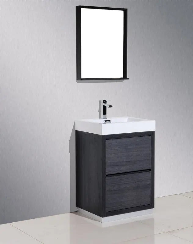 Kube Bath Bliss 24″ Gray Oak Free Standing Modern Bathroom Vanity - Plumbing Market