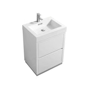 Kube Bath Bliss 24″ High Gloss White Free Standing Modern Bathroom Vanity - Plumbing Market