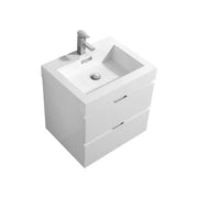 Kube Bath Bliss 24″ High Gloss White Wall Mount Modern Bathroom Vanity - Plumbing Market