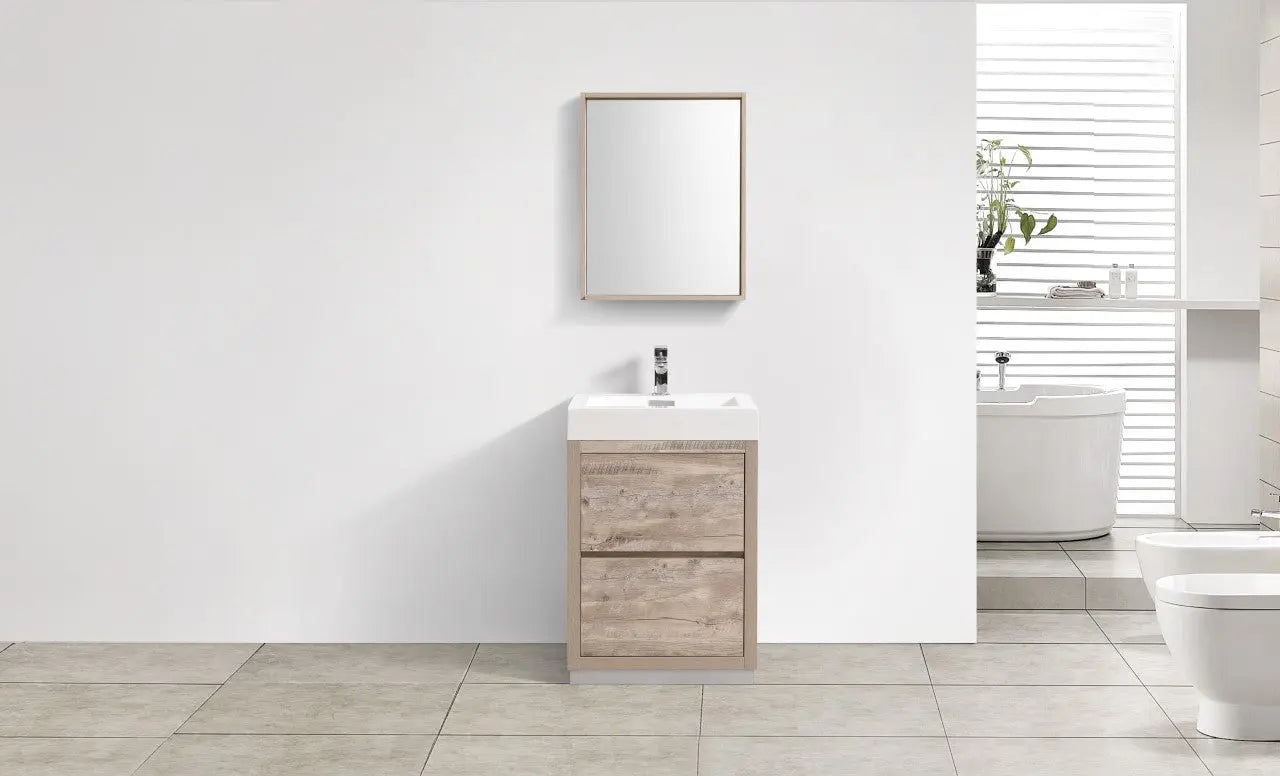Kube Bath Bliss 24″ Nature Wood Floor Mount Modern Bathroom Vanity - Plumbing Market