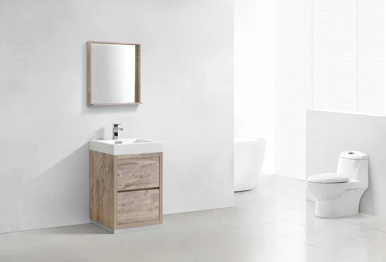 Kube Bath Bliss 24″ Nature Wood Floor Mount Modern Bathroom Vanity - Plumbing Market
