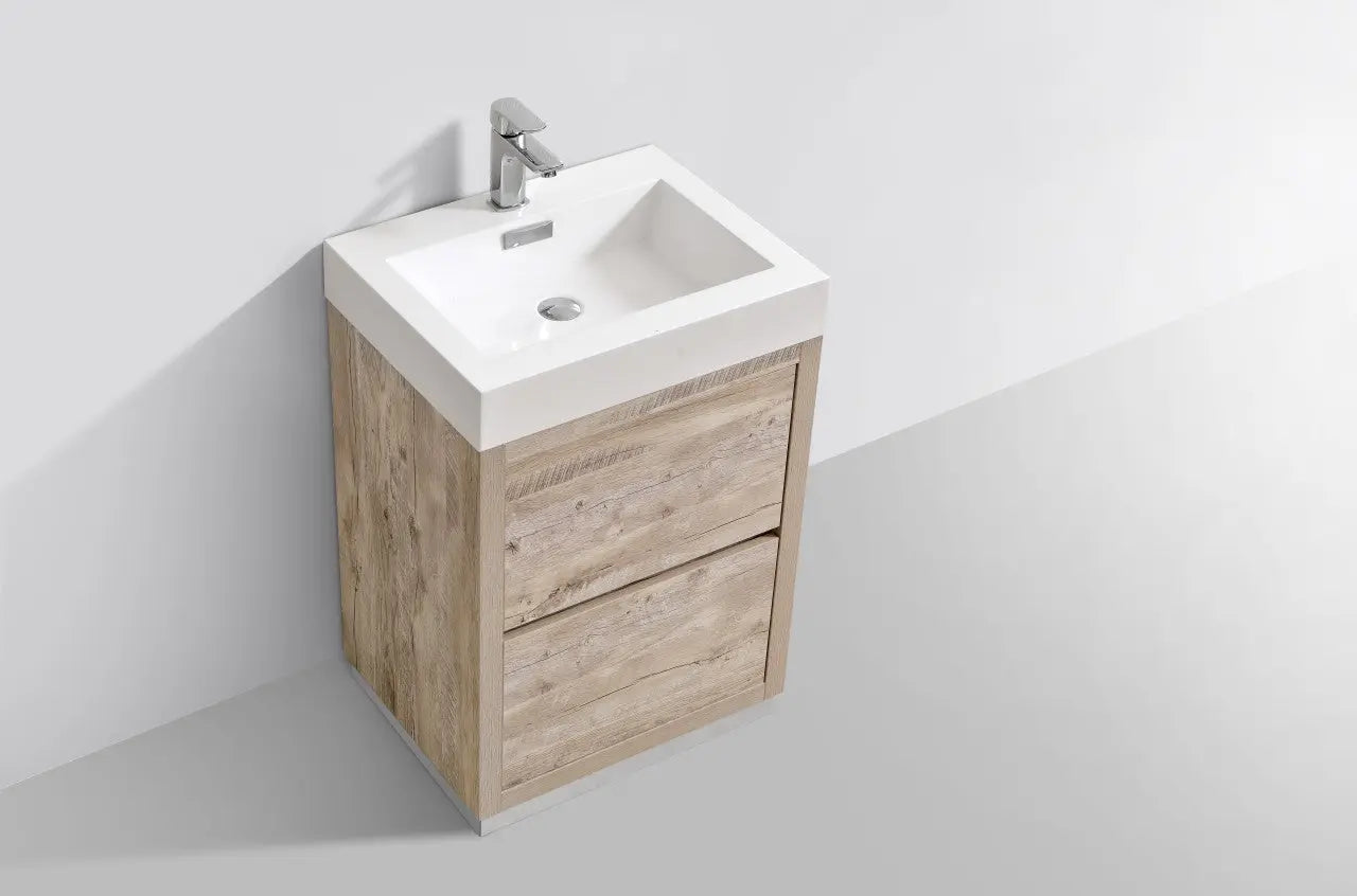 Kube Bath Bliss 24″ Nature Wood Floor Mount Modern Bathroom Vanity - Plumbing Market