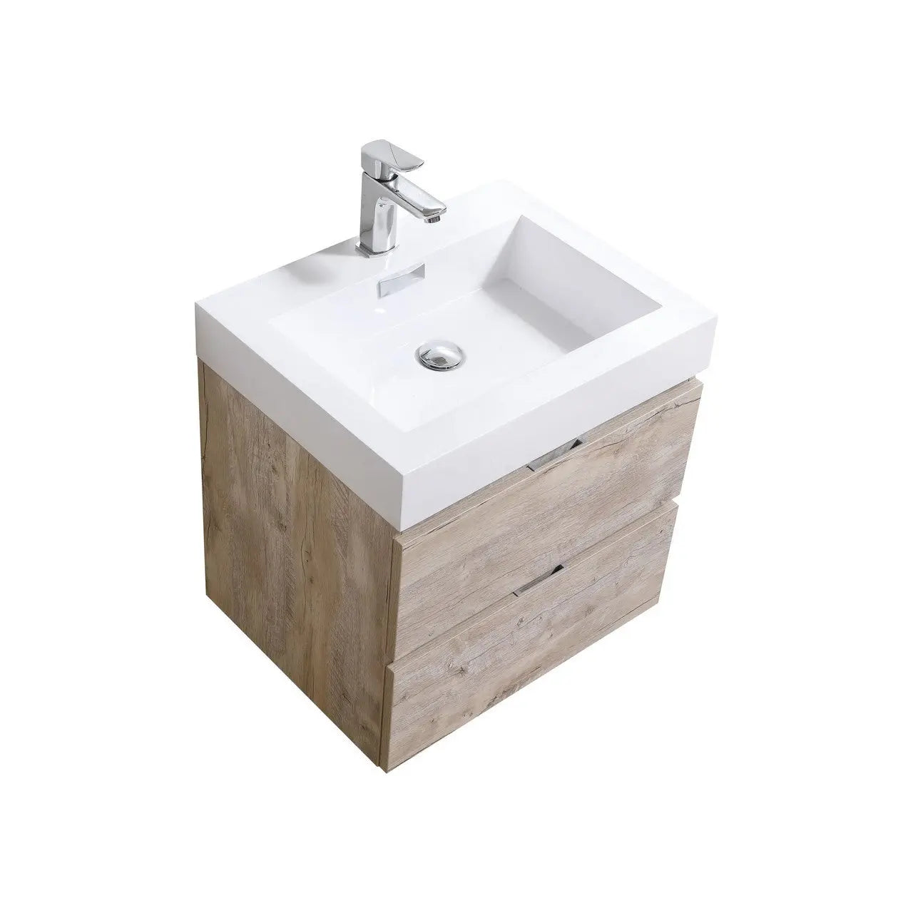 Kube Bath Bliss 24″ Nature Wood Wall Mount Modern Bathroom Vanity - Plumbing Market