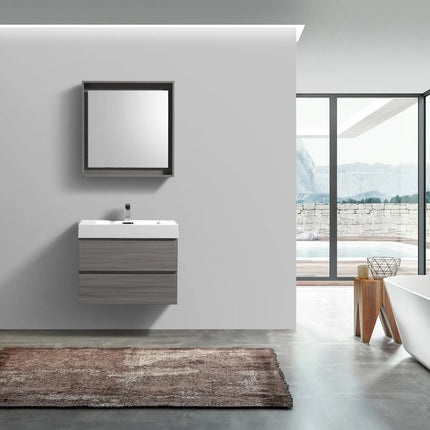 Kube Bath Bliss 24″ Vulcan Ash Grey Wall Mount Modern Bathroom Vanity - Plumbing Market